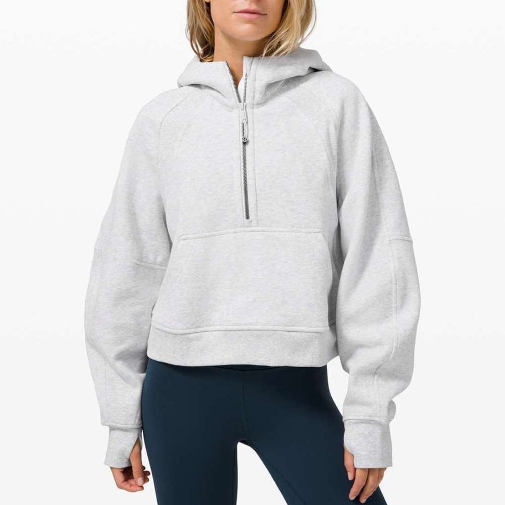 Lululemon Heather Gray Half-Zip Scuba Hoodie